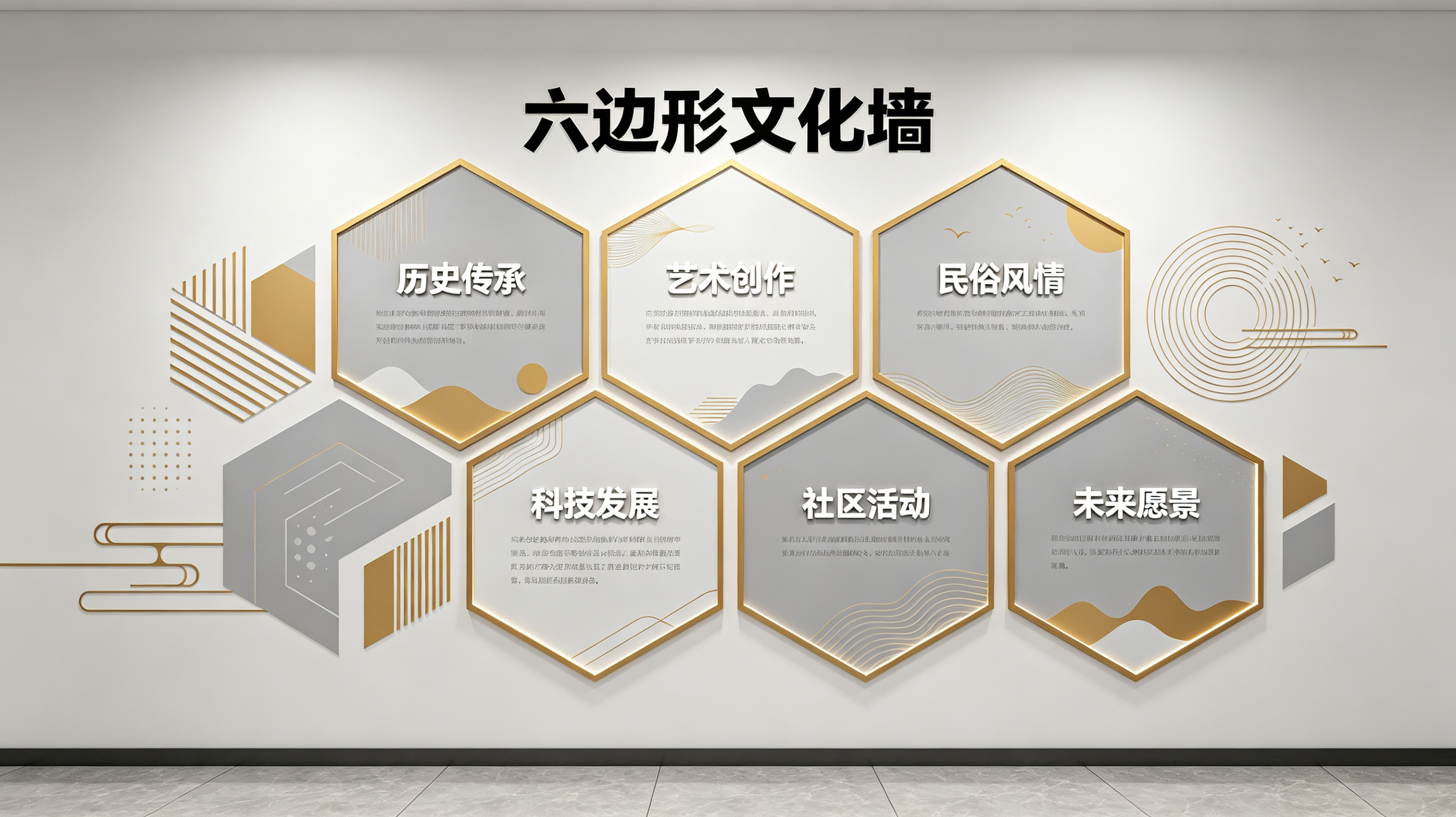 公安企业文化墙 | 六边形信息美学